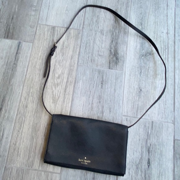 🖤🖤 KATE SPADE Clutch / Crossbody in black with gold hardware + dust bag 🖤🖤 - Picture 12 of 14